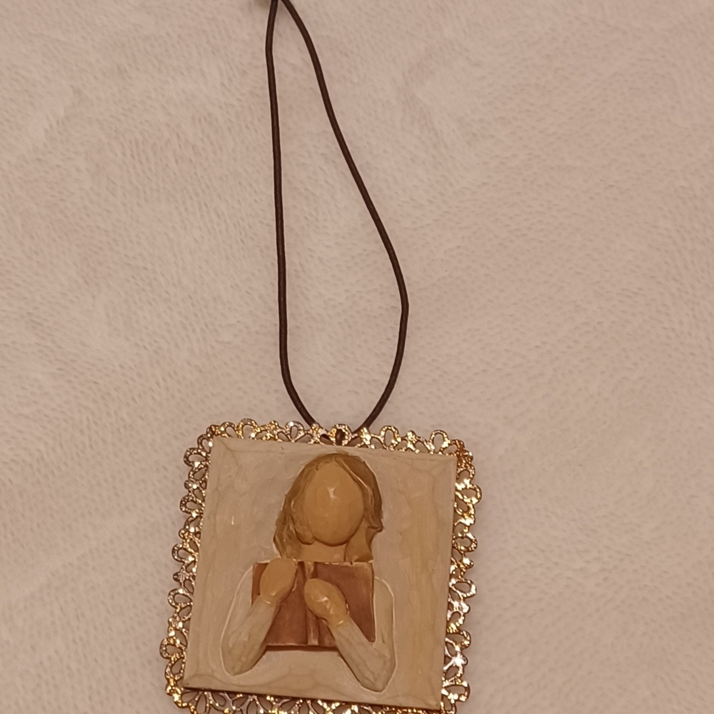Willow Tree Cream and Gold Inspirational Plaque Ornament